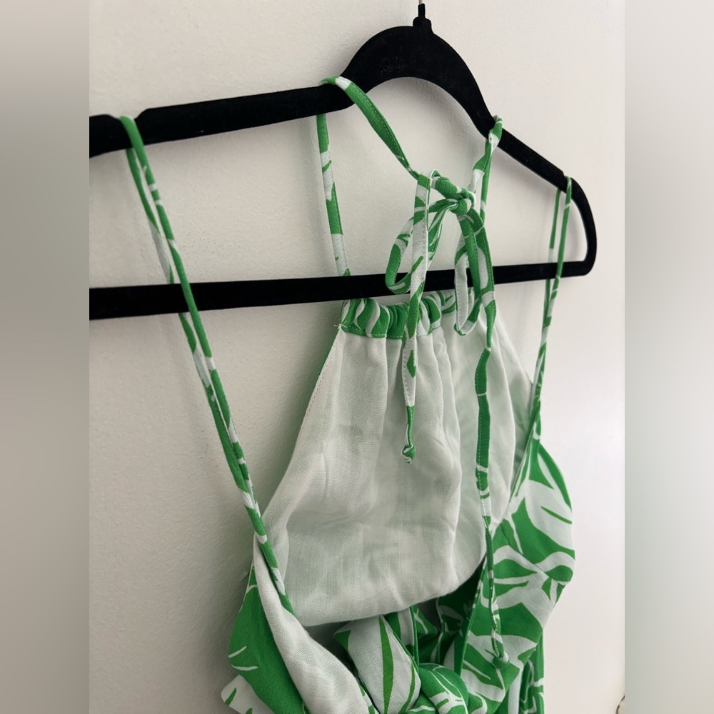 Revolve Green Tropical Pattern Midi Dress - Picture 9 of 13